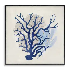 Stupell Industries Blue Coral Branches Framed Giclee Wall Art Design by Susan Arnot