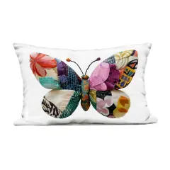 Stupell Industries Quilt Patterned Butterfly Outdoor Pillow, 14 x 7 x 20