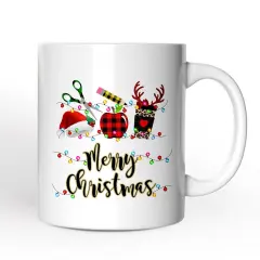 Merry Christmas Plaid Teacher Mug, School Professional Gift