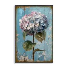 Stupell Industries Hydrangea on Distressed Framed Giclee Wall Art Design by LSR Design Studio
