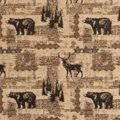 Woodland - Black,Brown Novelty Upholstery Fabric 54 Inches"