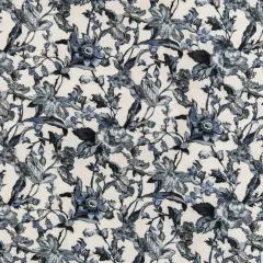 Sapphire - Blue Floral Upholstery Fabric 54 Inches"