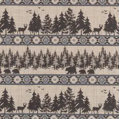 Forest Sky - Blue Novelty Upholstery Fabric 54 Inches"