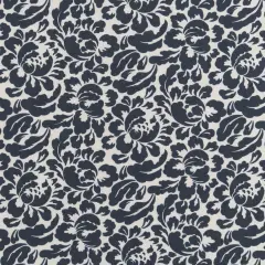 Navy - Blue Floral Upholstery Fabric 54 Inches"