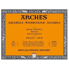 Arches Artist Watercolor Blocks, 140 lb Rough 12x16" (20 Sheets)