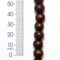 6 Packs of Wood Beads 10mm Round Brown 3/8" Strand