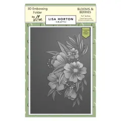Lisa Horton Crafts Embossing Folder-Blooms And Berries