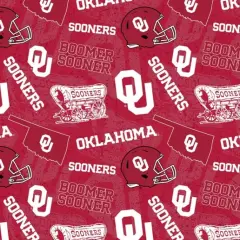 Licensed NCAA University of Oklahoma Tone on Tone OU-1178 Cotton Fabric by the Yard