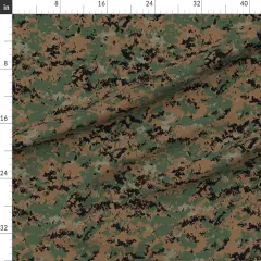 Various Fabrics by the Yard or Fat Quarter Digital Woodland Camo Custom Printed Fabric by Spoonflower