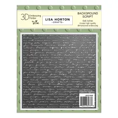 Lisa Horton Crafts Embossing Folder 6"X6"-Background Script