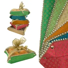 2ct Gift Basket Indian Mithai Box Brocade Jewelry Organizer Box for Shagun Return Gifts Traditional Style Sweets Box Wedding Favor Housewarming Gift