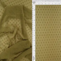 1 Yard Swiss Dot Chiffon Solid Woven Fabric Lightweight Sheer Drapery 57/58" Width OLIVE LT