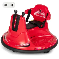 12V Kids Ride On Bumper Car with Remote Control Lights and Music Red