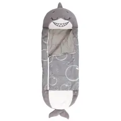 Happy Nappers: Pillow & Sleepy Sack: Medium - Grey Shark - 54 x 20", 2-In-1: Plush Animal Opens Into Sleeping Bag, Soft Play & Nap Character, Kids 3+