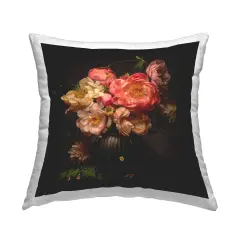 Peonies & Ferns Bouquet Decorative Printed Throw Pillow Design by Leah McLean, 18 x 7 x 18