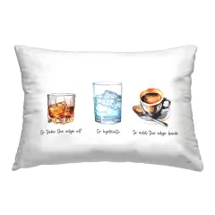 Funny Whiskey & Coffee Decorative Printed Throw Pillow Design by Lux + Me Designs, 14 x 7 x 20