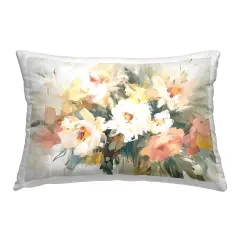 Brushed Bouquet Blooms Decorative Printed Throw Pillow Design by Raymond Powers, 14 x 7 x 20