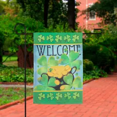 Northlight Pot of Gold "Welcome" St. Patrick's Day Outdoor Garden Flag - 12.5" x 18" Green