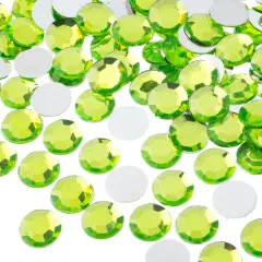 John Bead 12mm (SS50) Round Acrylic Flat Back Rhinestones, 400pcs Peridot