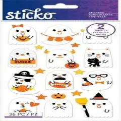 Sticko Ghost Party 2pk Flat Stickers