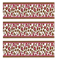 Whimsical Practicality Pink Cheetah Print Cake Border Edible Image Cake Topper