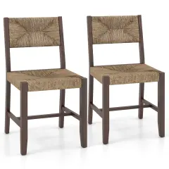 Wooden Dining Chair Set of 2 for Kitchen Dining Room-Brown