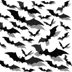 60PCS Halloween 3D Bats Decoration Halloween Large Bats Wall Decor 4 Different Sizes