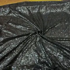 1 Yard Glitz Sequin Fabric Sparkling Mesh Material for Costumes Backdrops and Decor 50/54 Inches Wide Black