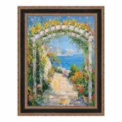 Antique Gold Black Leather Picture Frame 22x30 frame