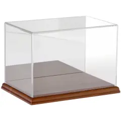 Plymor Clear Acrylic Display Case, 9" W x 6" D x 6" H Hardwood (Mirrored)