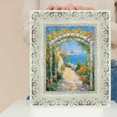 Wide Alabaster White Wash With Charcoal Picture Frame 15x15 frame