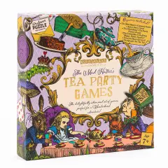 Professor Puzzle: The Mad Hatter's Tea Party Games - 6 Delightfully Whimsical Classic Games, A Wonderland Twist, Travel Drawstring Bag, Kids Ages 7+