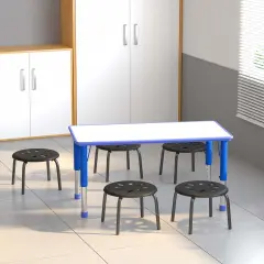 Emma and Oliver Plastic Nesting Stack Stools - Classroom/Home, 11.5"Height (5 Pack) Black