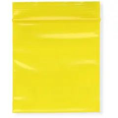 Plymor 3" x 3", Yellow 2 Mil Zipper Reclosable Plastic Bags