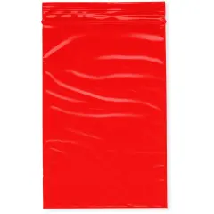 Plymor 4" x 6", Red 2 Mil Zipper Reclosable Plastic Bags
