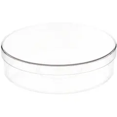 Pioneer Plastics 175C Clear Round Plastic Container, 6" W x 1.5" H