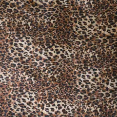 1 Yard Cheetah Print Satin Fabric Brown Small Pattern Lightweight Shiny Polyester 59/60 Inch Width