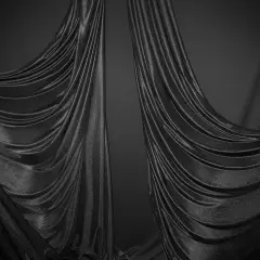 1 Yard Low Stretch Black Polyester Fabric For Featuring a Smooth Finish 108-120 Inch Wide