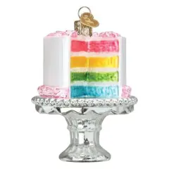 Old World Christmas 3.5 Inch Rainbow Cake On Stand Everyday Tree Ornament , Ornament Pride Birthday Dessert Sweets Pink
