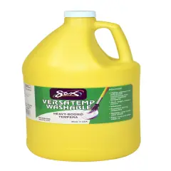 Sax Versatemp Washable Heavy-Bodied Tempera Paint, 1 Gallon, Primary Yellow