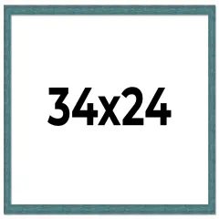 Simple Blue Picture Frame - UV Acrylic, Backing Board, Hanging Hardware Included