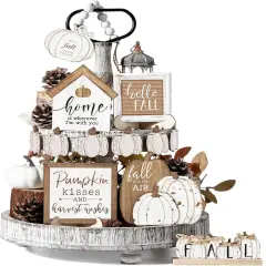 18 Pcs Fall Thanksgiving Tiered Tray Decor Set
