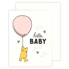 Echo Park Winnie The Pooh Greeting Card 1/Pkg-Hello Baby Girl
