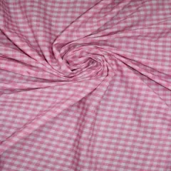 1 Yard Pink 1/8&Prime; Gingham Checkered Poly Cotton Fabric Apparel And Crafts Non-Stretch 58/59 Inch Wide