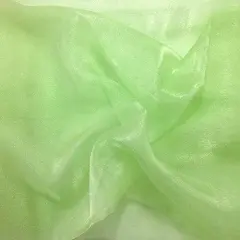 1 Yard Sparkle Crystal Sheer Organza, 60&Prime; Wide 100% Polyester Shiny Fabric Mint