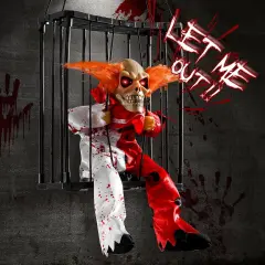Clown Scary Skull Cage Prop with Motion Activated
