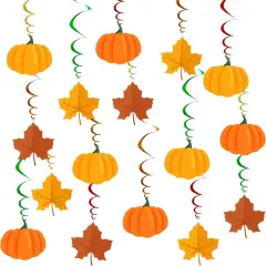 Fall Pumpkin and Maple Leaf Hanging Swirls