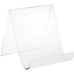 Plymor Clear Acrylic Flat Back Display Easel With Rounded Front, 10" H x 9.5" W x 10.5" D