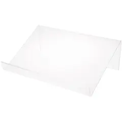 Plymor Clear Acrylic Slightly Elevated Book Display Stand with 1.75" Ledge, 15" W x 10" D x 5" H