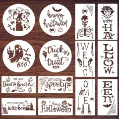 14 Pcs Halloween Stencils for Painting on Wood